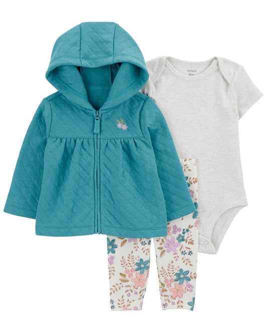 Carter's Baby Girls' 3-Piece Quilted Cardigan Set