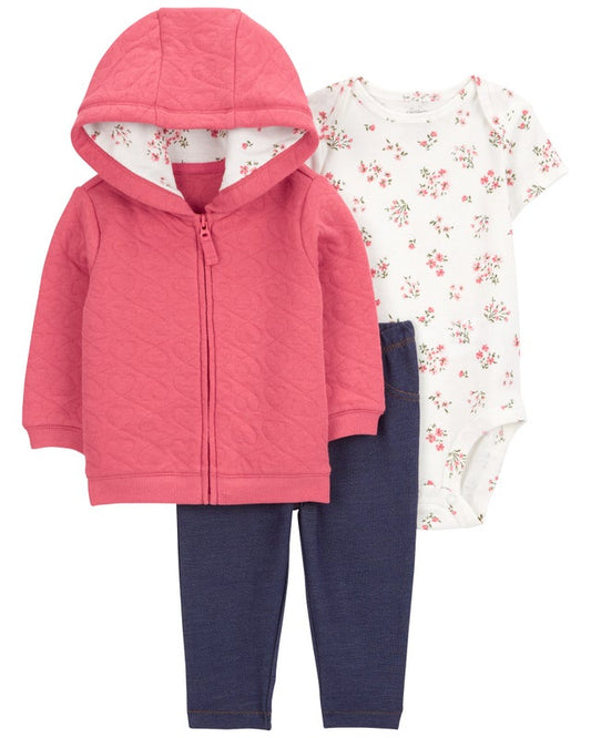 Carter's 3-Piece Floral Hooded Cardigan Set