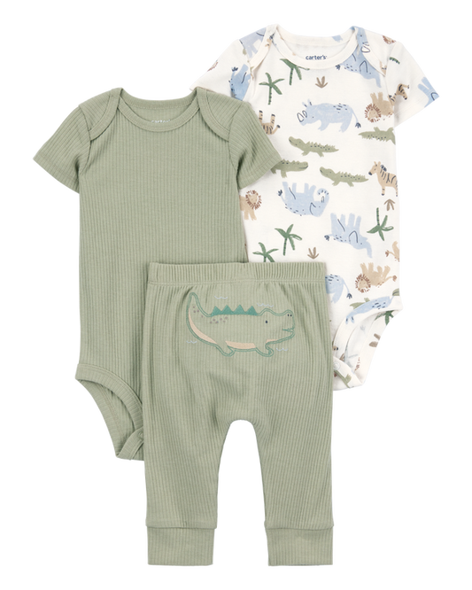 Carter's Baby 3-Piece Alligator Little Character Set® - Green/White