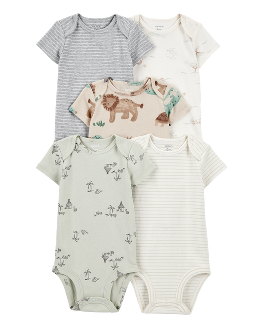 Carter's 5-Pack Lion Short-Sleeve Cotton Bodysuits