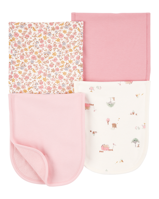 Carter's Baby 4-Pack Burp Cloths - Pink