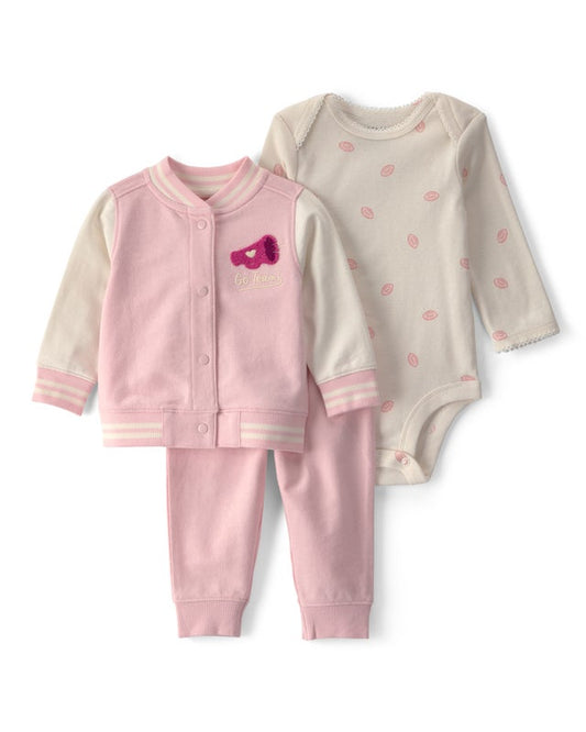 Carter's Baby Girl 3-Piece Varsity French Terry Layering Set - Pink