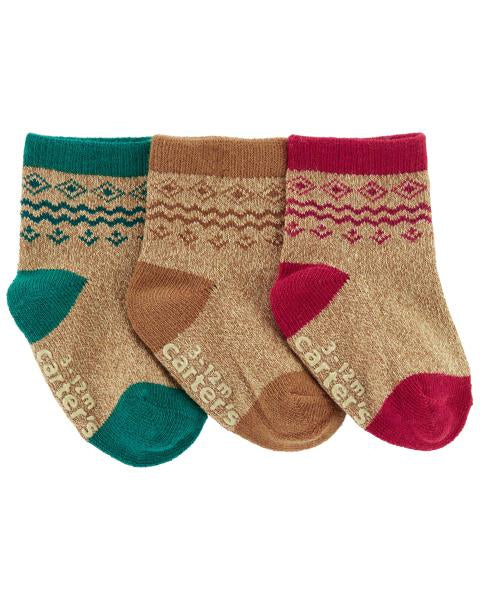 Carter's Baby 3-Pack Fair Isle Booties