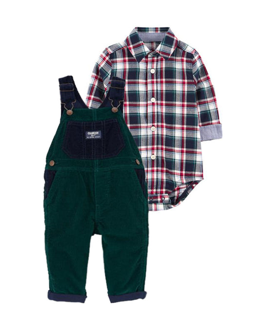 Oshkosh Baby Button-Front Bodysuit with Soft Corduroy Overalls