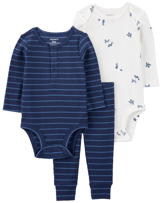 Carter's Baby 3-Piece Blue Stripe Little Character Set