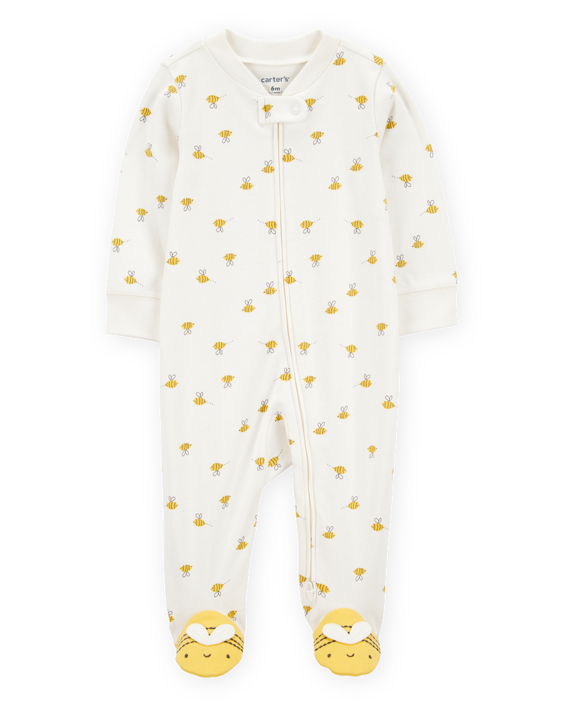 Carter's Baby Bee 2-Way Zip Cotton Sleep and Play