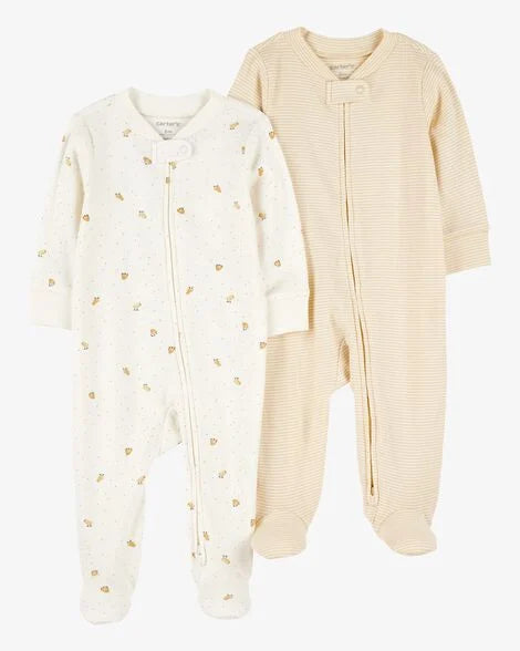 Carter's Baby 2-Pack 2-Way Zip Cotton Sleep & Play Pajamas
