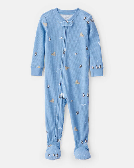 Carter's Baby Boy Arctic Animal Print Cotton Long-Sleeve Snug Fit 1-Piece Pajamas - Blue