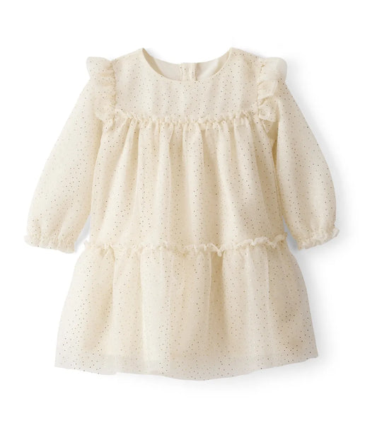 Carter's Baby Girl Sparkle Polka Dot Tulle Long-Sleeve Dress, Ivory