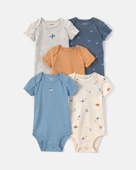 Carter's Baby Boy 5-Pack Airplane Multipack Bodysuits