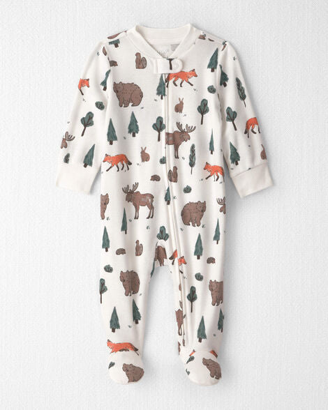 Baby Organic Cotton Sleep & Play Pajamas in Woodland Creatures