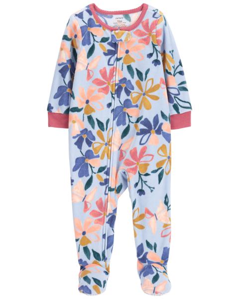 Carter s Toddler 1 Piece Floral Fleece Footie Pajamas Carter s