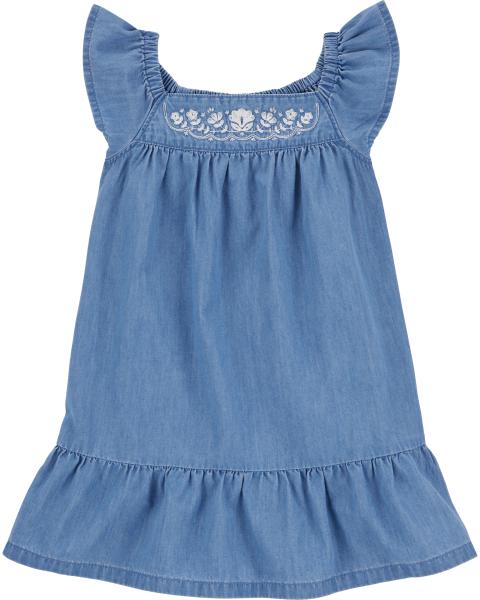 Carter's Toddler Embroidered Chambray Dress