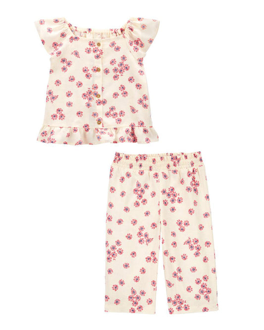 Carter's Floral LENZING™ ECOVERO™ Linen Top with Flare Pants