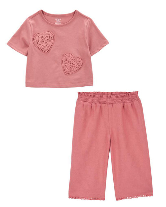 Carter's Floral LENZING™ ECOVERO™ Linen Top with Flare Pants