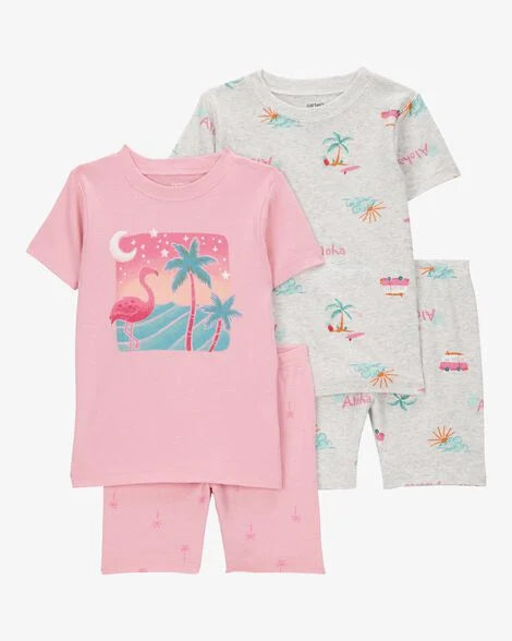 Carter's Toddler Flamingo Print Snug Fit Cotton 4-Piece Pajamas
