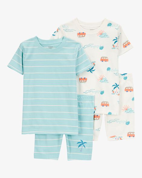 Carter's Palm Tree Print Snug Fit 4-Piece Pajamas