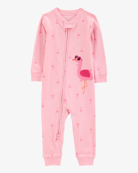Carter's Toddler Flamingo Print Snug Fit Cotton Footless 1-Piece Pajamas - Pink