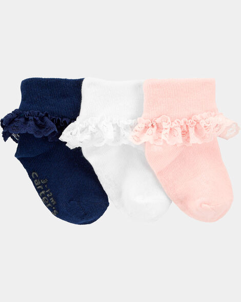 Carter's Toddler Girl 3-Pack Lace Cuff Socks