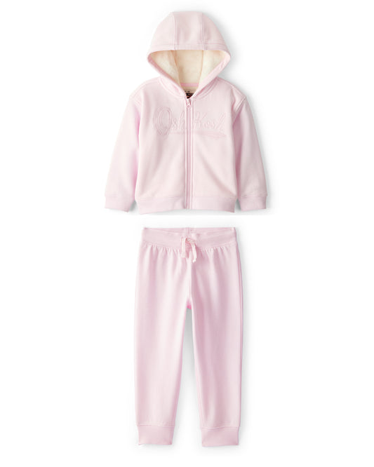 Oshkosh Toddler Girl Hooded Zip-Up Jacket with Drawstring Joggers