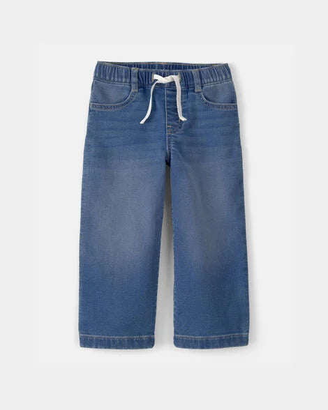 Oshkosh Toddler Girl Drawstring Wide-Leg Jeans - Dark Wash