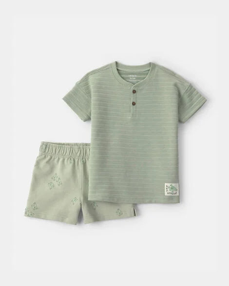 Carter's Toddler Boy 2-Piece Frog Top & Short Set - Green