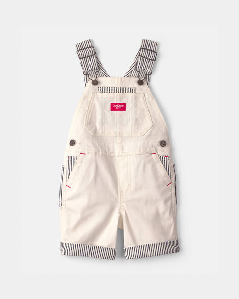 Oshkosh Toddler Striped Shortall - Ivory/Navy Blue