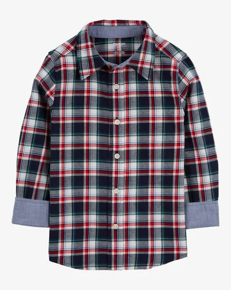 Oshkosh Kid Plaid Button-Front Shirt