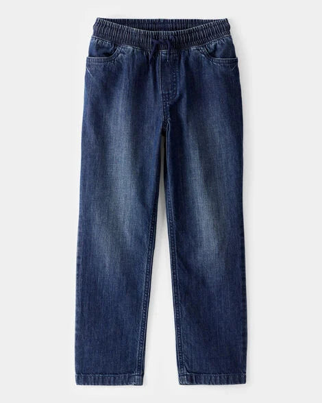 Carter's Boys Drawstring Pull-On Denim Jeans - Blue