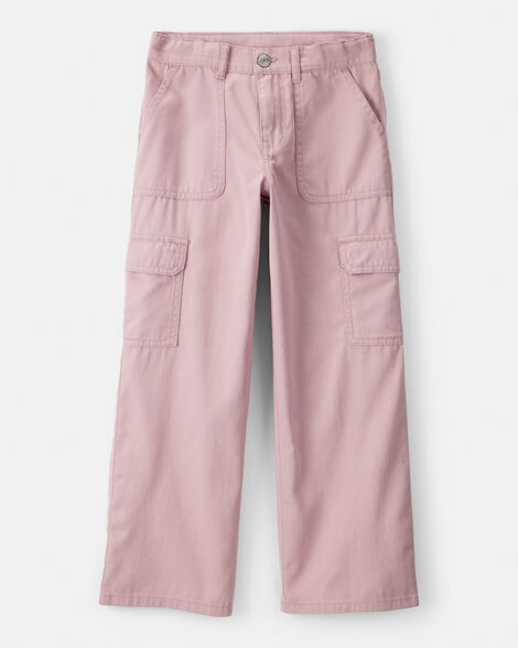 Oshkosh Girls Cotton Wide-Leg Pants - Pink