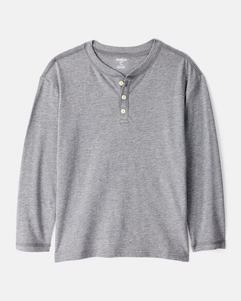 Oshkosh Boys Long-Sleeve Henley - Grey