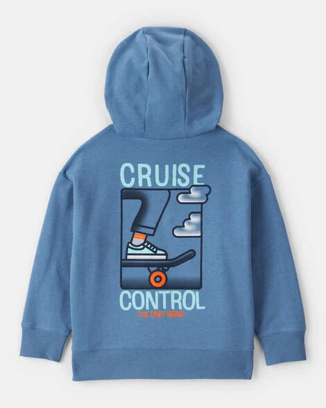 Oshkosh Boys Skateboard Long-Sleeve Pullover Hoodie - Blue