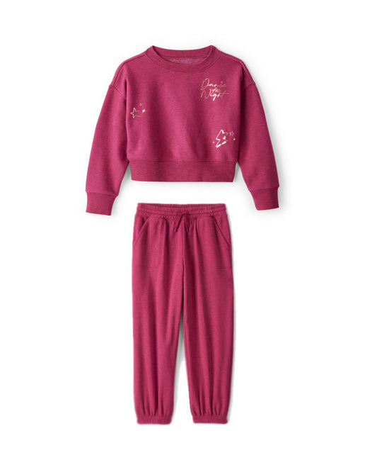 Oshkosh Girls DayDream Fleece Disco Heart Pullover Sweatshirt with Drawstring Joggers