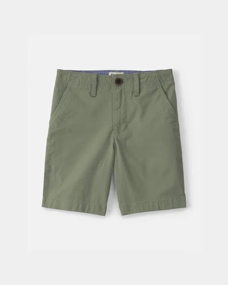 Oshkosh Boys Twill Flat-Front Shorts - Green