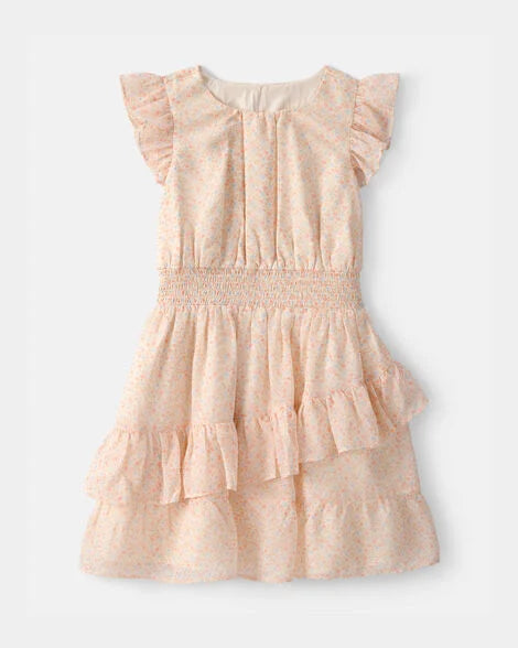 Carter's Girls Floral Smocked Dress - Pink