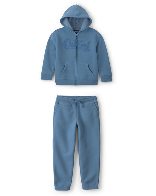 Oshkosh Boys OshKosh Logo Fleece Zip-Up Hoodie with Knit Joggers
