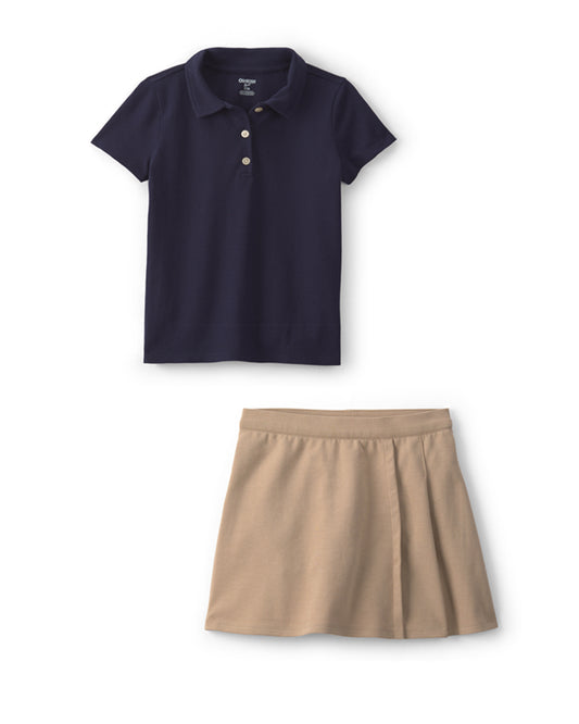 Oshkosh Girls Uniform Piqué Polo Shirt with Ponte Skort