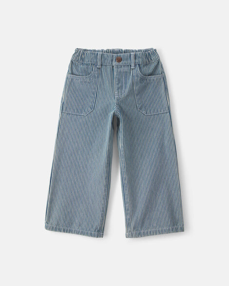 Oshkosh Girls Toddler Girl Hickory Stripe Denim Relaxed Jeans - Light Wash
