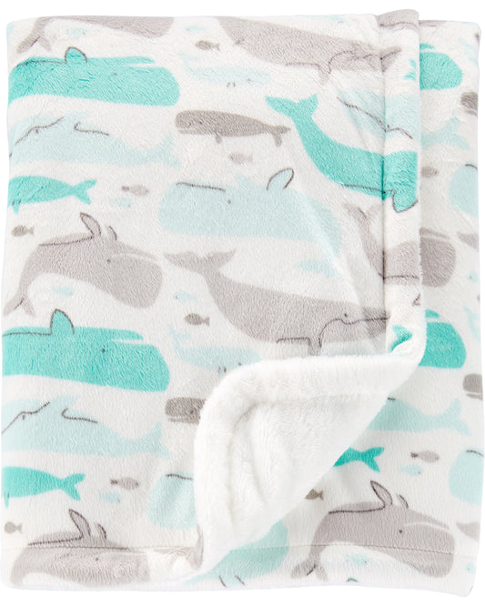 Carter's Whale Fuzzy Plush Blanket