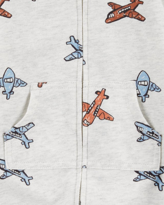 Carter's Airplane Zip-Up Long-Sleeve Jumpsuit