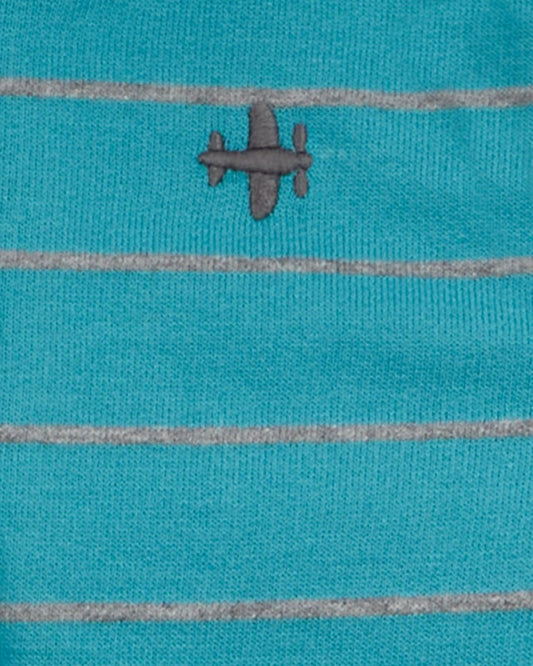 Carter's Baby Boy 3-Piece Airplane Print Long-Sleeve Tee & Pant Set - Blue