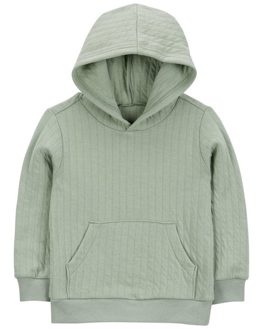 Carter's Toddler Pullover Doubleknit Hoodie with Pull-On Quilted Joggers - Green