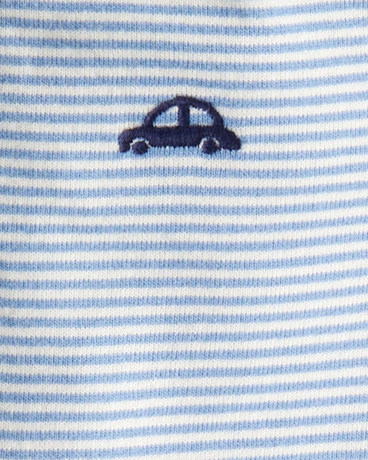 Carter's Baby 3-Piece Blue Striped Car Print Little Jacket Set