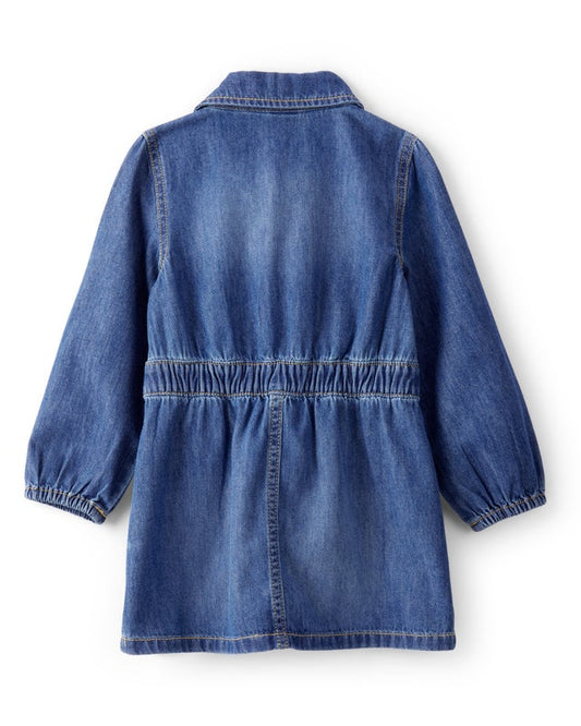 Oshkosh Toddler Girl Cotton Long-Sleeve Denim Dress - Blue