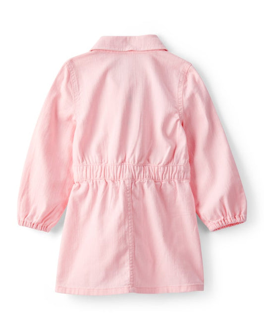 Oshkosh Toddler Girl Embroidered Cotton Long-Sleeve Dress - Pink