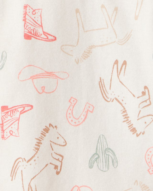 Carter's Baby Girl 4-Pack Cowgirl Print Cotton Multipack Bodysuits