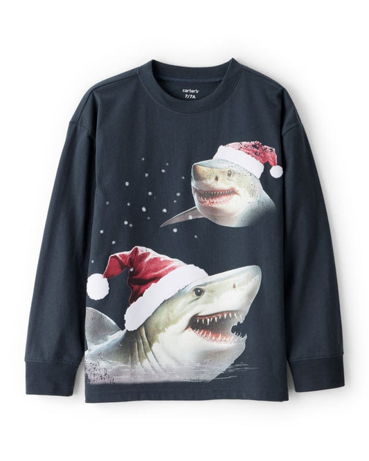 Carter's Toddler Boy Long-Sleeve Coal Shark Tee
