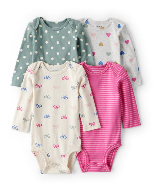 Carter's Baby Girl 4-Pack Cotton Multipack Bodysuits