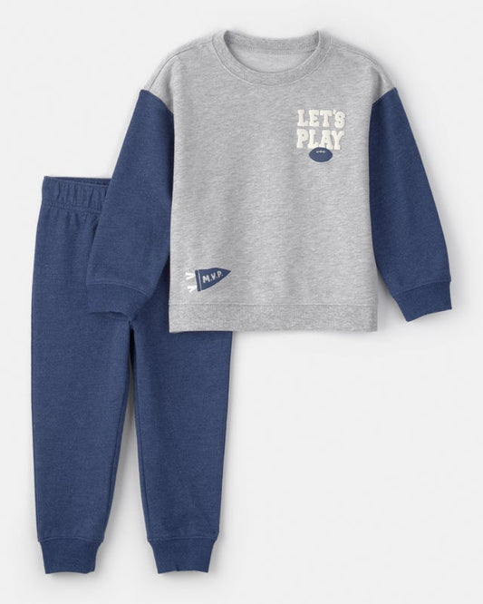 Carter's Toddler Boy Lets Play French Terry Sweatshirt & Pant Set - Navy