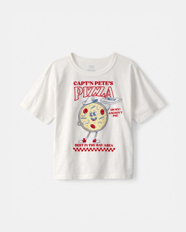 Carter's Boys Pizza Graphic Tee - White